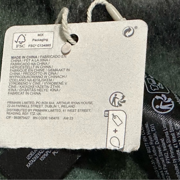 042 Primark Care | NWT Green Tartan Blanket Women’s Scarf (Size 80’x17,5’) - Picture 8 of 11